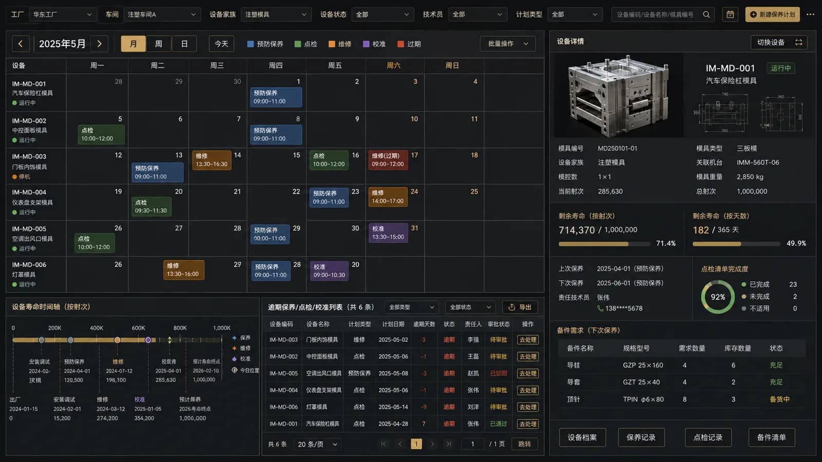模具厂设备维护系统