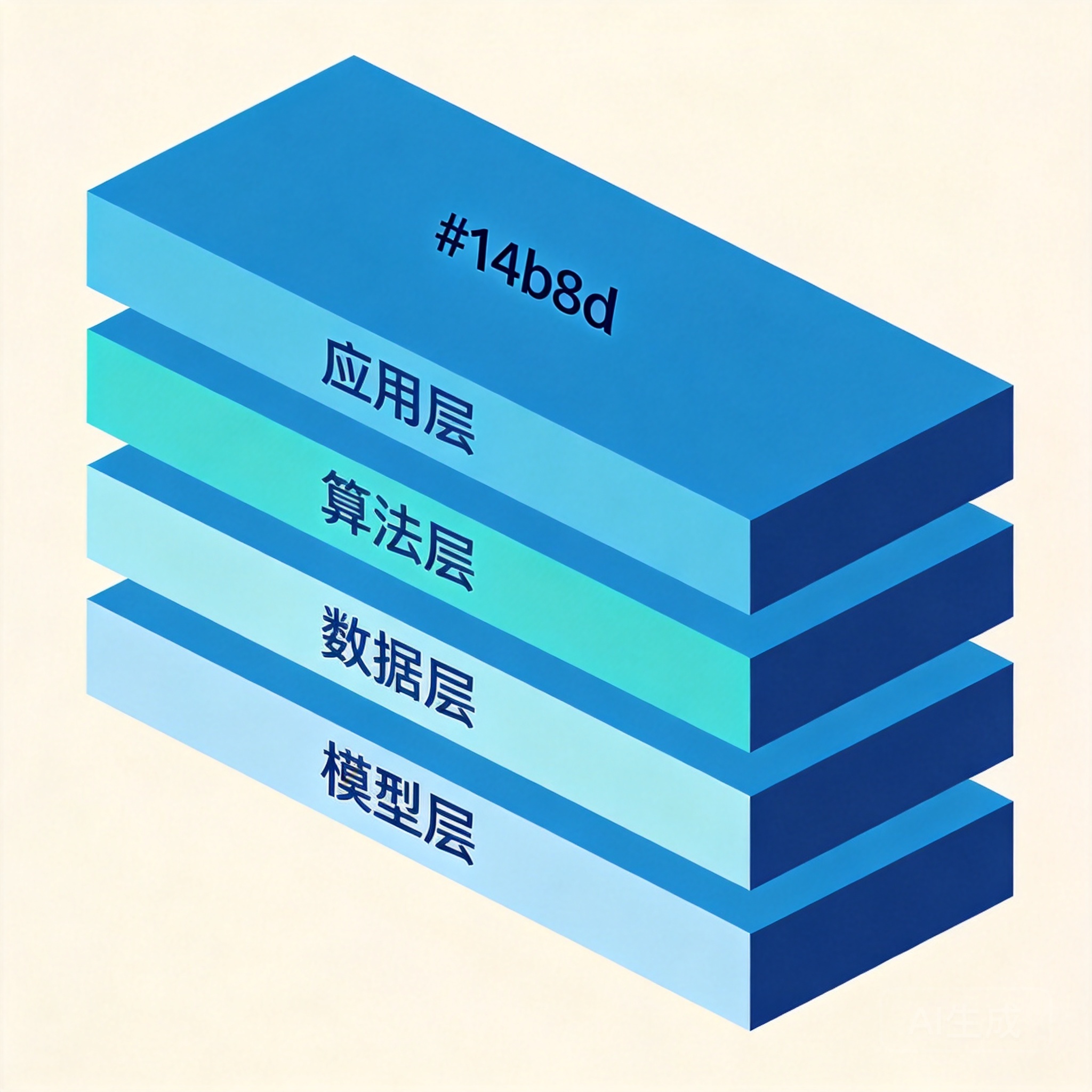 企业 AI 应用五层架构示意图